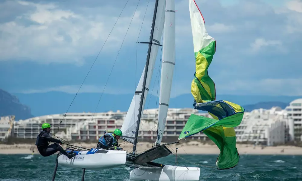 João Siemsen e Marina Arndt no Mundial de Nacra 17