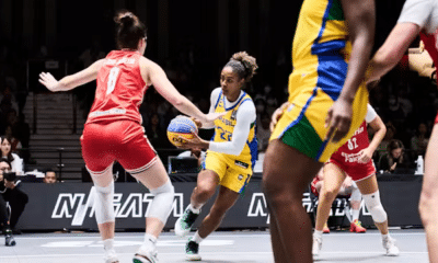 Jogadora do Brasil no Pré-Olímpico de basquete 3x3 no Japão