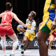 Jogadora do Brasil no Pré-Olímpico de basquete 3x3 no Japão