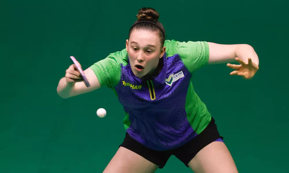 Victoria Strassburger WTT Contender do Rio de Janeiro; ela precisou treinar na garagem de casa por conta das enchentes no Rio Grande do Sul Mundial Júnior de tênis de mesa Brasil Mundial Júnior de tênis de mesa