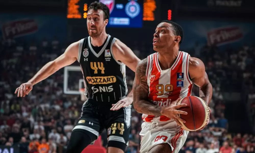 brasileiro Yago Mateus no jogo 2 das finais da ABA League, liga adriática de basquete