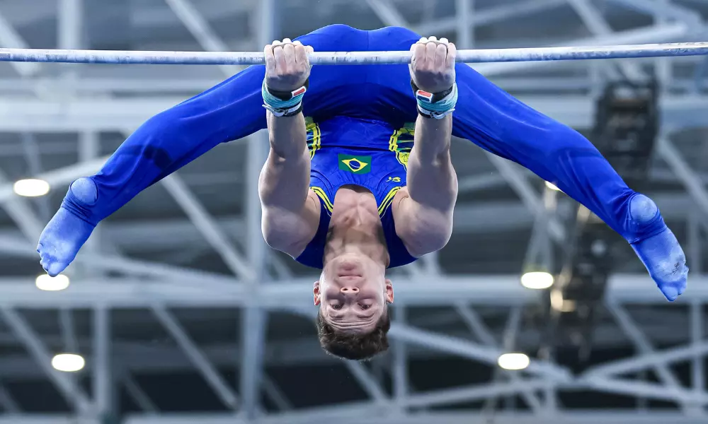 Diogo Soares no individual geral do Pan de Santiago. Ele vai competir em Paris-2024