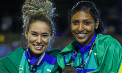 Regicléia e Gabriele fazem dobradinha no pódio do salto triplo para no Ibero-Americano de Atletismo(Foto: Wagner Carmo/CBAt)