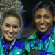 Regicléia e Gabriele fazem dobradinha no pódio do salto triplo para no Ibero-Americano de Atletismo(Foto: Wagner Carmo/CBAt)