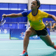 Tamires Santos, dupla de Matheus Voig no Challenge do México, durante competição de badminton