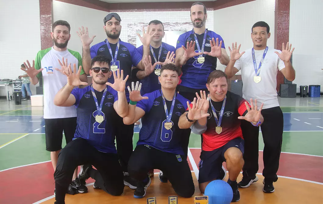APACE comemorando o décimo título seguido do Regional do Nordestde goalball
