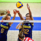 Ana Cristina e Thaisa em partida Brasil e Bulgária pela Liga das Nações de vôlei feminino (VNL)