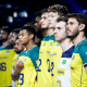 Bruninho, em partida de vôlei masculino do Brasil