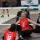 Comemoração das jogadoras do Apesblu-SC no confronto válido pelo Brasileiro de vôlei sentado (Divulgação/CBVD)