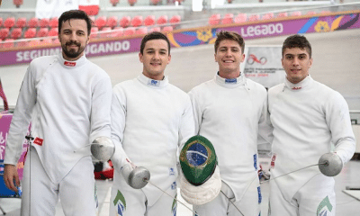 Equipe masculina da espada no Pan-Americano de Esgrima