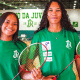 Maria Clara e Maria Julia do badminton.
