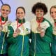 Brasil Pan-Americano de Esgrima Bia Bulcão, Mariana Pistoia, Ana Toldo e Gabriella Vianna