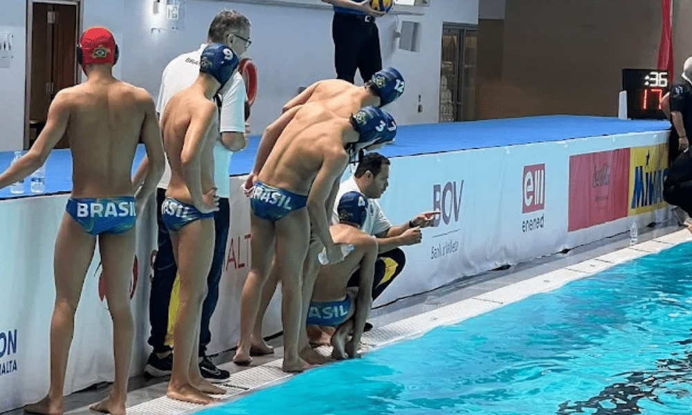 Jogadores da seleção brasileira de polo aquatico sub-16