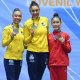 Babi Domingos e Geovanna Santos no pódio do Pan-Americano de ginástica rítmica