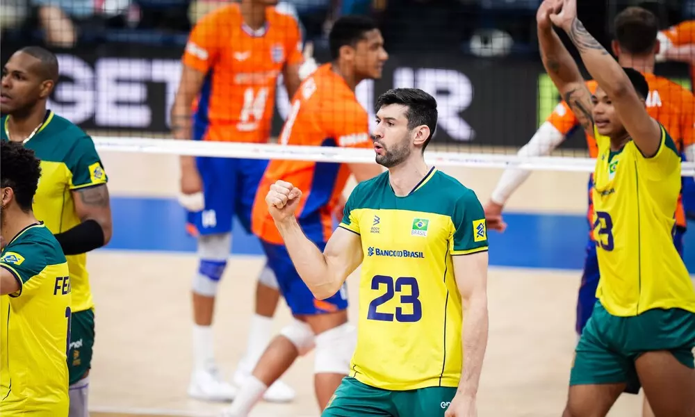 Brasil, Holanda, VNL, Vôlei