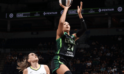 Jogadora do Minnesota Lynx na partida contra o Dallas Wings na WNBA. Time de Stephanie Soares perdeu
