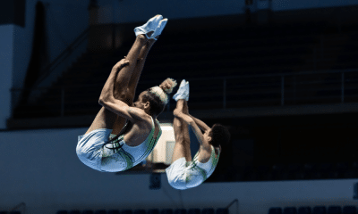 DUpla campeão do sincronizado no Brasileiro de ginástica de trampolim