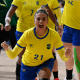 Adriana Cardoso, da seleção brasileira de handebol feminino, em duelo contra a Alemanha antes de Paris-2024