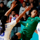 Bruna de Paula executa movimento no handebol feminino antes dos Jogos Olímpicos de Paris-2024; Babi fora
