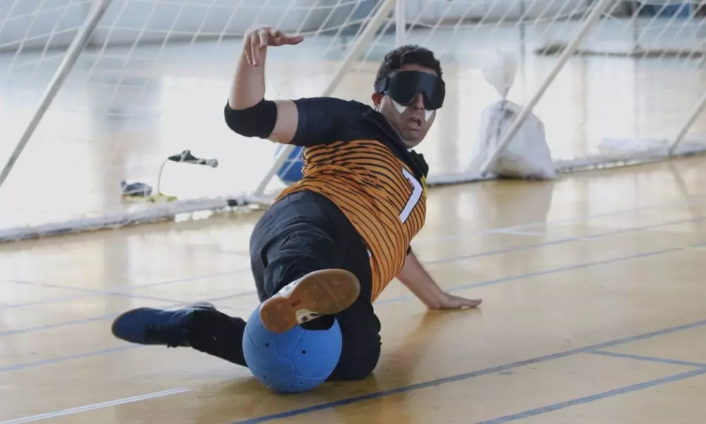 O ala Divino, do Louis Braille, em ação no Regional Centro-Norte de goalball (Foto: Renan Cacioli/CBDV)