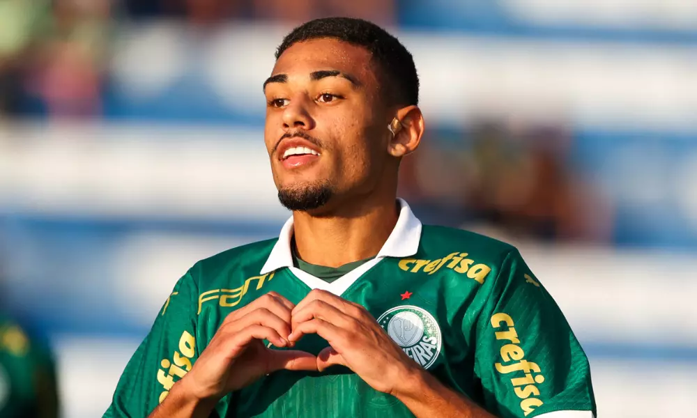 Riquelme Fillipi, autor do gol da vitória do Palmeiras sobre o Santos pelo Brasileiro Sub-20 (Foto: Fabio Menotti/Palmeiras)