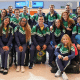 Toda a delegação da ginástica artística no embarque para os Jogos Olímpicos de Paris-2024 (Marina Ziehe/COB)