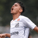 Hyan celebrando um dos gols pelo Santos no empate pelo Brasileiro Sub-20 (Foto: Bruno Vaz/ Santos FC)