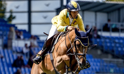 Yuri Mansur, cavaleiro brasileiro competindo em um torneio europeu (Foto: Luis Ruas/CBH)