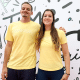 Marcus D'Almeida e Ana Luiza Caetano na Vila dos Jogos Olímpicos de Paris-2024 (Foto: Gaspar Nóbrega/COB)