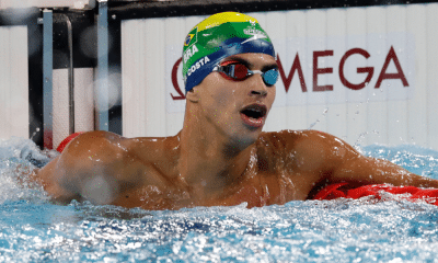 Guilherme Costa na final dos 400m livre nos Jogos Olímpicos de Paris-2024 (Satiro Sodré/CBDA)