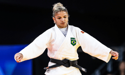Larissa Pimenta em ação nos Jogos Olímpicos de Paris-2024 Grand Slam de Tóquio de judô