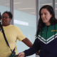 Mayra Aguiar em chegada ao aeroporto de Paris antes dos Jogos Olímpicos de Paris-2024