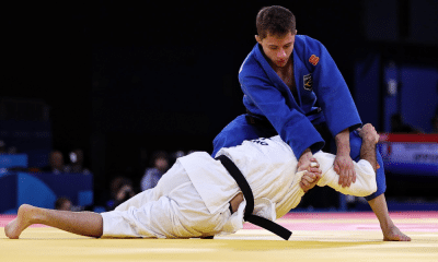 Michel Augusto em ação contra japonês no judô dos Jogos Olímpicos de Paris-2024. Judô, Grand Slam de Tbilisi