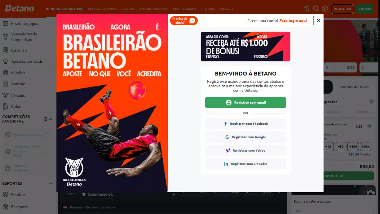 Como apostar nas Olimpíadas na Betano