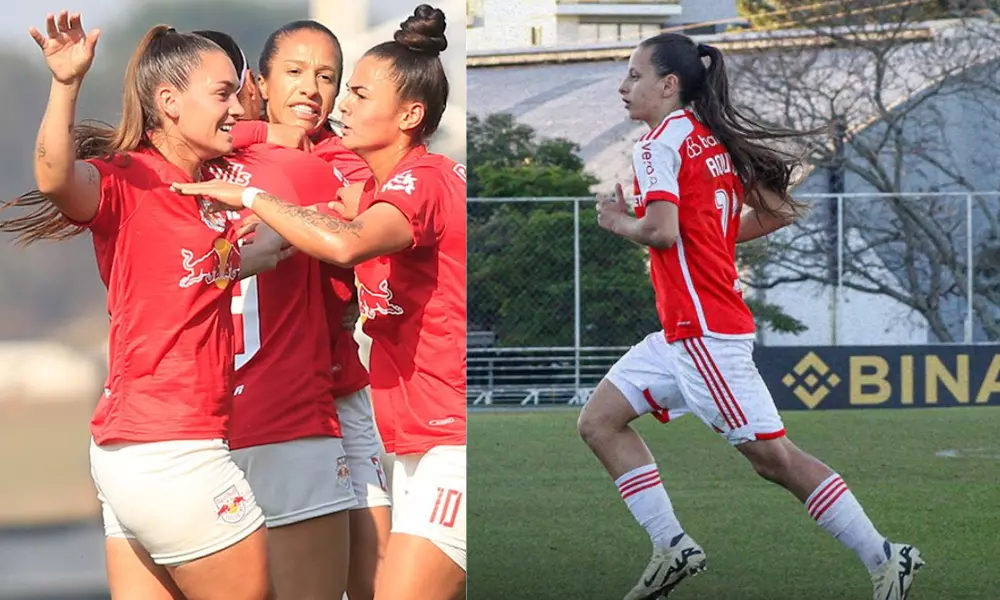 Red Bull Bragantino e Internacional, últimos classificados ao mata-mata do Brasileiro Feminino (Fernando Roberto/RB Bragantino e Reprodução/X/@GuriasColoradas)