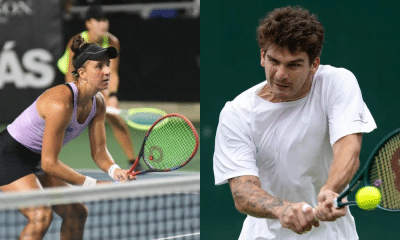 Ingrid Martins e Thiago Wild, tenistas brasileiros que atuaram em torneios nos Estados Unidos (Divulgação e Simon Bruty/Wimbledon)
