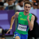 Renan Gallina na primeira rodada dos 200m rasos nos Jogos Olímpicos de Paris-2024 (Wagner Carmo/CBAt)