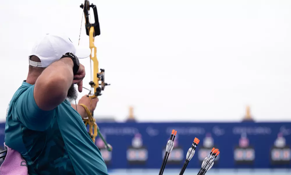 Reinaldo Charão no tiro com arco dos Jogos Paralímpicos de Paris-2024