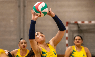 Seleção brasileira de vôlei sentado feminino durante treino antes dos Jogos Paralímpicos de Paris-2024