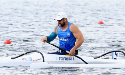 Igor Tofalini em ação na paracanoagem dos Jogos Paralímpicos de Paris-2024 Copa Brasil de paracanoagem curitiba