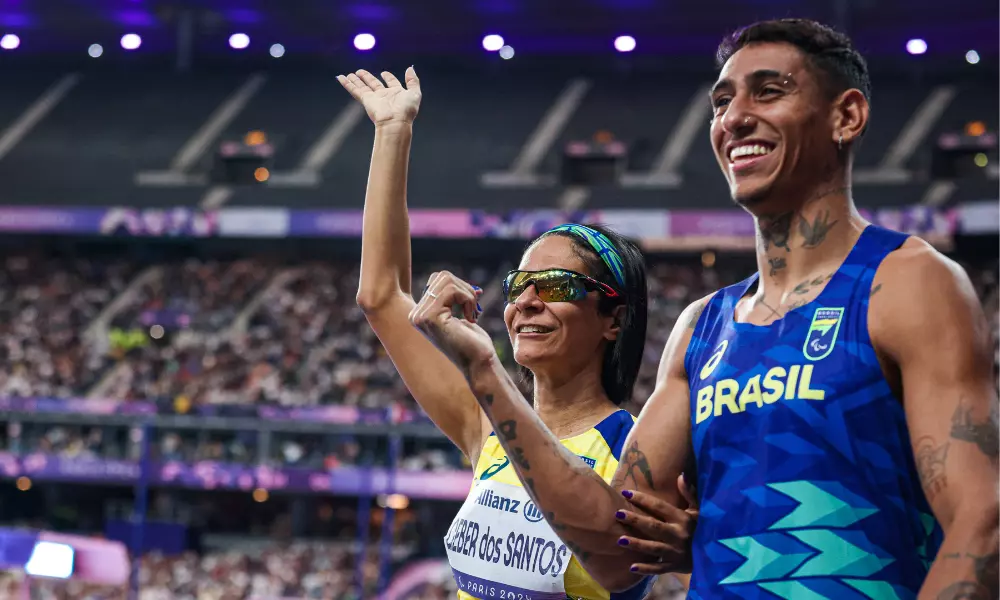 Gabriel Garcia, atleta-guia de Jerusa Geber, nas Paralimpíadas de Paris-2024