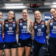 Jogadoras do Minas em treinamento para a estreia na temporada do vôlei feminino