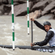 Kauã da Silva em ação em etapa final da Copa do Mundo de canoagem slalom; ele passou, e Ana Sátila não