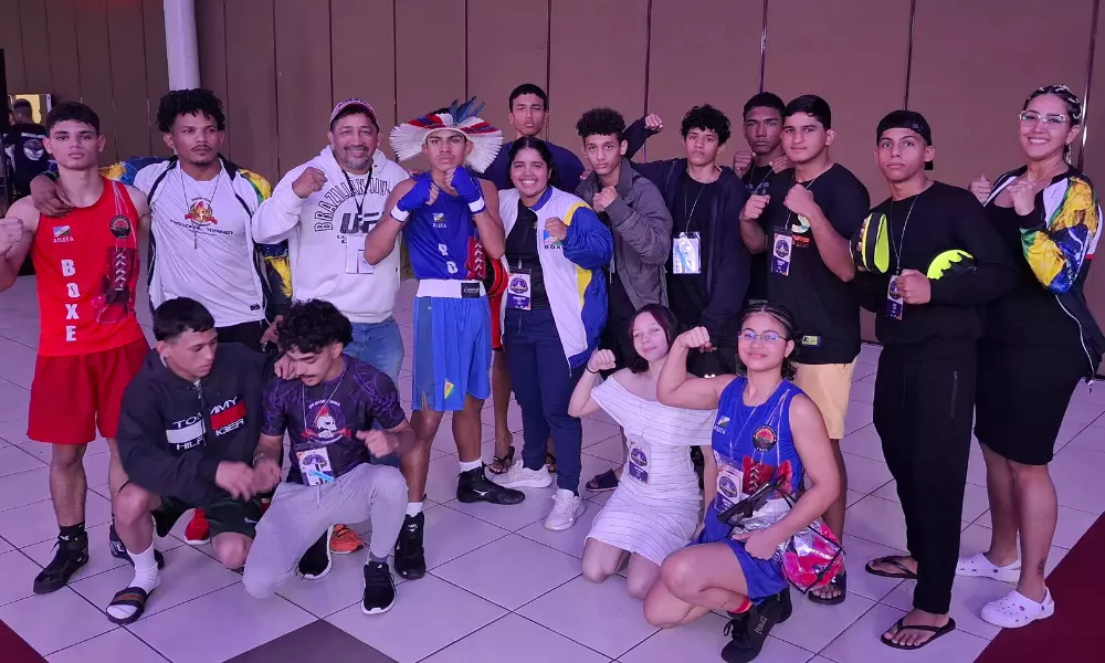 Equipe de Roraima posa para foto no Brasileiro Cadete e Juvenil de boxe