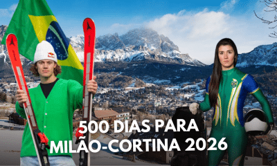 Montagem com fotos de Nicole Silveira e Lucas Pinheiro Braathen que irão participar dos Jogos Olímpicos de Inverno Milão-Cortina 2026