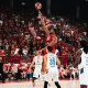 Bruno Caboclo em ação com partida do Hapoel Tel Aviv na Eurocup de basquete masculino