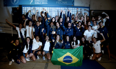 Brasil com o título geral da natação no Sul-Americano de Esportes Aquáticos (Satiro Sodré/CBDA)