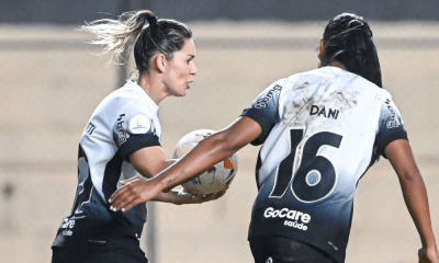 Comemoração de Gabi Zanotti em um dos gols do Corinthians na goleada pela Libertadores Feminina (Staff Images/CONMEBOL)