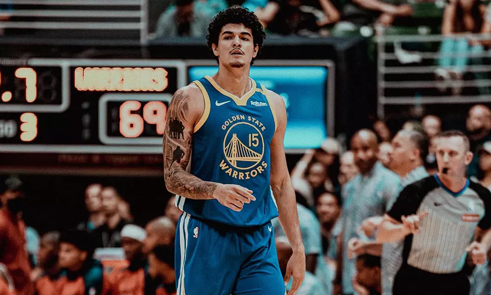 Na imagem, Gui Santos, que não foi utilizado pelo Warriors na vitória contra o City Thunder. nba