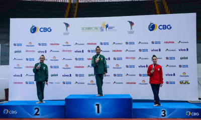 pódio Anna Júlia de Carvalho e Amanda Manente Foto: MeloGym/CBG